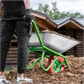 Тачка садово-строительная с PU колесом, грузоподъемность 180 кг, объем 90 л Сибртех 19602