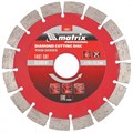 Диск алмазный, отрезной сегментный, 115 х 22.2 мм, тонкий, сухая резка Matrix Professional 20102
