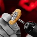 Щетка для дрели, 50 мм, плоская со шпилькой, латунированная витая проволока Matrix 21739