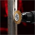 Щетка для дрели, 50 мм, плоская со шпилькой, латунированная витая проволока Matrix 21739