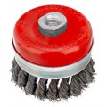 Щетка для УШМ Heavy Duty, 80 мм, М14, "чашка", крученая проволока 0.5 мм Matrix 21766