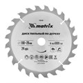 Пильный диск по дереву, 190 х 20 мм, 24 зуба, кольцо 16/20 Matrix Professional 22017