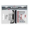 Набор сверл комбинированный, сверла по металлу 1-6 мм, бетону 4-8 мм, дереву 4-8 мм, биты 10 шт, адаптер, зенковка, 31 предмет Pro Matrix 22040