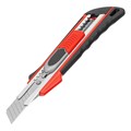 Нож, 18 мм, выдвижное лезвие "Quick blade" металлическая направляющая, двойная фиксация, эргономичная двухкомпонентная рукоятка Matrix 22239
