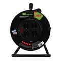 Удлинитель силовой на кабельной катушке, ПВС, 50 м, 4 розетки, 16А, тип УХз16, Сибртех 24652
