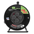 Удлинитель силовой 20 м, 16А, тип УХз16, ПВС 3 x 2.5 мм, на стальной катушке, 4 розетки Сибртех 24655