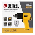 Ударный пневмогайковерт IW860, 1/2", 7000 об/мин, 868 Нм Denzel 24733