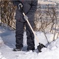 Лопата для уборки снега пластиковая, 405 х 420 х 1415 мм, деревянный черенок, Sparta 24754