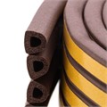 Уплотнитель резиновый, 12 м, профиль "D", коричневый Сибртех 24855