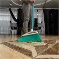 Щетка пластмасс. для подметания пола, премиум, 23 см, c черенком, 120 см, бирюзовая щетина, Home Palisad 24916