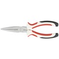 Длинногубцы прямые WHite Nickel, 180 мм, никелированные, трехкомпонентные рукоятки Matrix 27314