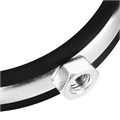 Хомут сантехнический для труб 108-116 (4") с резиновым уплотнением, шпилькой и дюбелем, 1 шт, Сибртех 28224