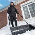 Движок для уборки снега пластиковый, 690х470х1420 мм, стальная рукоятка, Сибртех 30449