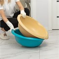 Таз пластмассовый круглый 18 л,бежевый, Home Palisad 30668