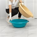 Таз пластмассовый круглый 18 л, бирюзовый, Home Palisad 30669