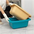 Таз пластмассовый прямоугольный 25 л, бежевый, Home Palisad 30670