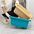 Таз пластмассовый прямоугольный 25 л, бирюзовый, Home Palisad 30671