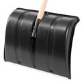 Лопата для уборки снега пластиковая, 470х350х1410 мм, деревянный черенок, Сибртех 31514