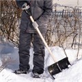 Лопата для уборки снега пластиковая, 470х350х1410 мм, деревянный черенок, Сибртех 31514