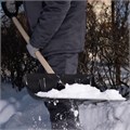 Лопата для уборки снега пластиковая, 470х350х1410 мм, деревянный черенок, Сибртех 31514