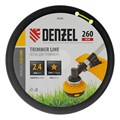Леска для триммера звезда, 2,4мм х 260м, на DIN катушке FLEX CORD Denzel 31895
