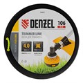 Леска для триммера витой квадрат, 4,0мм х 106м, на DIN катушке FLEX CORD Denzel 31909
