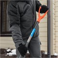 Лопата для уборки снега пластиковая, 400х405х1380 мм, стальной черенок, усиленная Сибртех 31964