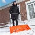 Движок для уборки снега пластиковый, 795х435х1280 мм, стальная рукоятка, усиленный Сибртех 31966