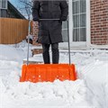 Движок для уборки снега пластиковый, 795х435х1280 мм, стальная рукоятка, усиленный Сибртех 31966
