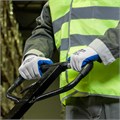 Перчатки полиэфирные с синим нитрильным покрытием, размер 9, 13 класс вязки Сибртех 31996
