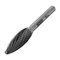 Борфреза по металлу твердосплавная, элипсообразная, тип-H, 12 мм Denzel 32323
