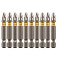 Бита PZ2х50, сталь S2, шестигранный профиль, 10 шт. Е 6,3 Denzel 32804