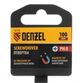 Отвертка PH0х100 мм, CrV, трехкомпонентная рукоятка Denzel 32872