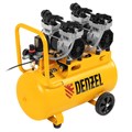 Компрессор безмасляный, малошумный DLS 1500/50, 1500 ВТ, 2x750, 50 л, 260 л/мин Denzel 33123