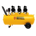 Компрессор безмасляный, малошумный DLS 1800/100,1800 Вт, 3x600, 100 л, 345 л/мин Denzel 33124