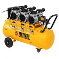 Компрессор безмасляный, малошумный  DLS 2250/100, 2250 Вт, 3x750, 100 л, 410 л/мин блок управления/ Denzel 33125
