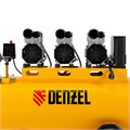 Компрессор безмасляный, малошумный  DLS 2250/100, 2250 Вт, 3x750, 100 л, 410 л/мин блок управления/ Denzel 33125