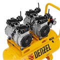 Компрессор безмасляный, малошумный DLS 2200/50, 2200 Вт, 2x1100, 50 л, 380 л/мин Denzel 33126