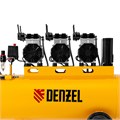 Компрессор безмасляный, малошумный DLS 3300/100, 3300 Вт,3x1100, 100 л, 570 л/мин ,блок управления Denzel 33127