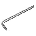 Вороток Г-образный, 150*40 мм, квадрат 1/4", CrV, матовый хром Denzel 33749