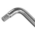 Вороток Г-образный, 150*40 мм, квадрат 1/4", CrV, матовый хром Denzel 33749
