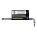 Вороток Г-образный, 150*40 мм, квадрат 1/4", CrV, матовый хром Denzel 33749
