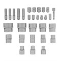 Набор инструментов, 1/2", 1/4", пластиковый кейс 76 предметов Сибртех 34485