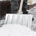 Лопата для уборки снега стальная оцинкованная, 420х370х1370 мм, деревянный черенок, Сибртех 34520