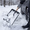 Лопата для уборки снега полипропиленовая, 275х365х870 мм, деревянный черенок, Sparta 34568