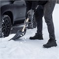 Лопата для уборки снега полипропиленовая, 275х365х870 мм, деревянный черенок, Sparta 34568