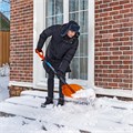 Лопата для уборки снега поликарбонат, 465х410х1390 мм, стальной черенок, усиленная Сибртех 34701