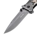 Нож складной, многоцелевой, системы Liner-Lock, с накладкой G10 на прямой рук-ке+стеклобой Denzel 34852