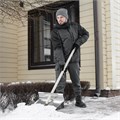 Лопата для уборки снега тротуарная, алюминиевая,500х400х1420мм, деревянный черенок, Сибртех 34887