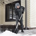 Лопата для уборки снега, полипропилен, 405х410х1470 мм, деревянный черенок 35359
